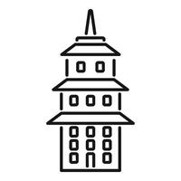 Traditional japanese pagoda temple building featuring multiple levels vector