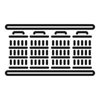 Data center server rack icon showing big data processing vector