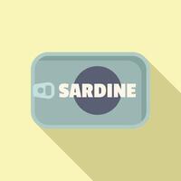 Closed rectangular sardine tin can preserving seafood vector
