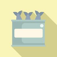 Tin can containing sardines with blank label for branding vector