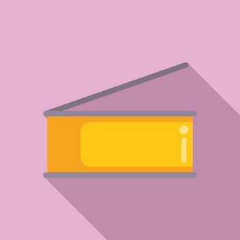 Opened empty tin can with key on top flat design icon vector