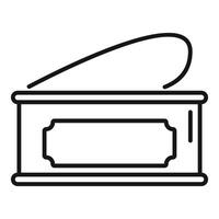 Closed rectangular tin can with easy open lid icon outline style vector