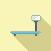 Digital platform scale displaying weight measurement data vector