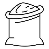 Open sack with bulk material for construction works vector