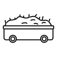 Full mining cart carrying coal from mine vector