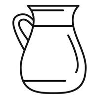 Empty water jug with handle outline icon representing beverages vector