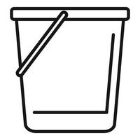 Simple line art icon of a bucket holding water vector