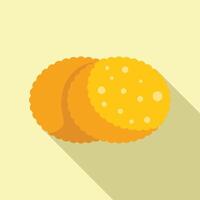 Round cracker icon showing baking and bakery vector