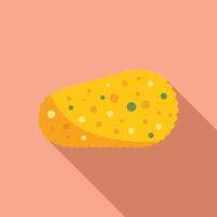 Delicious deep fried breaded chicken nugget lying on pink background vector