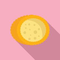 Two round cookies with filling are lying on top of each other vector