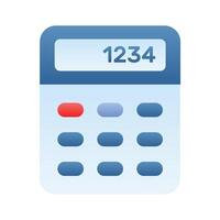 Calculator design, mathematical calculation equipment in modern style vector