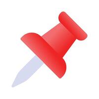 A small pin with a flat, wide head, used to attach papers or documents vector