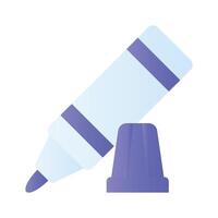 A marker is a writing tool with a felt tip used for drawing, writing, or highlighting on surfaces like paper, whiteboards vector