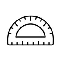 A precise and creative protractor icon, suitable for measuring angles and geometric functions vector