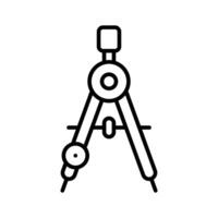 A precise geometric compass icon, perfect for indicating drafting, drawing, and mathematical functions vector