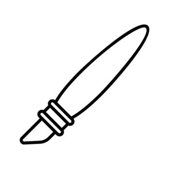 A tool with a sharp blade used for slicing or trimming materials like paper, cardboard, or fabric vector