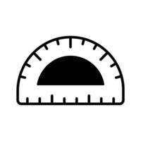 A precise and creative protractor icon, suitable for measuring angles and geometric functions vector