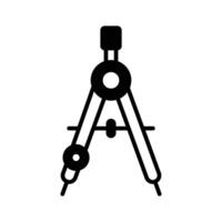 A precise geometric compass icon, perfect for indicating drafting, drawing, and mathematical functions vector