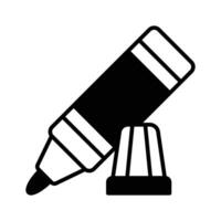 A marker is a writing tool with a felt tip used for drawing, writing, or highlighting on surfaces like paper, whiteboards vector