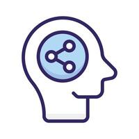 Share button with human mind denoting concept icon of idea share vector