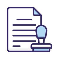 Stamp and paper showing of official document in trendy style vector