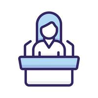 An amazing icon of orator in trendy design style vector