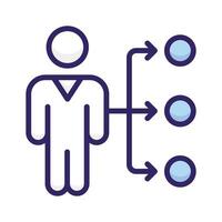 A visual representation of a person making choices among multiple options vector