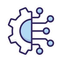 A hybrid icon symbolizing the fusion of technology and mechanical systems vector