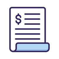 Dollar on page depicting concept of financial document, ready to use icon vector