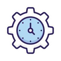 Clock with gear showing concept of time management, high quality graphics vector