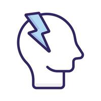 Lightbolt with human mind, concept icon of brainstorming in trendy style vector
