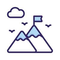 Flag on top of mountain, concept icon of mission in trendy style vector