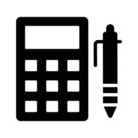 Calculator with pencil denoting accounting concept , money calculation icon vector
