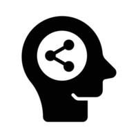 Share button with human mind denoting concept icon of idea share vector