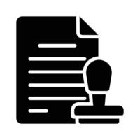 Stamp and paper showing of official document in trendy style vector