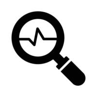 Growth chart under magnifier depicting design of business analysis vector