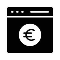 Dollar coin inside webpage showing concept icon of pay per click or monetization vector