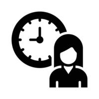 An icon depicting a person and a clock, symbolizing efficient time management practices vector