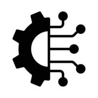A hybrid icon symbolizing the fusion of technology and mechanical systems vector