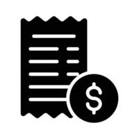 Dollar coin with page denoting concept icon of receipt, bill doodle design vector