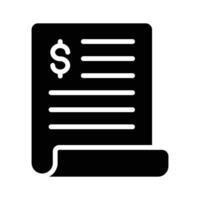 Dollar on page depicting concept of financial document, ready to use icon vector