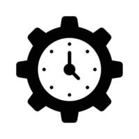 Clock with gear showing concept of time management, high quality graphics vector