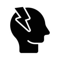 Lightbolt with human mind, concept icon of brainstorming in trendy style vector