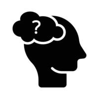 Question mark inside human mind, concept icon of brainstorming in trendy style vector