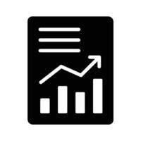 Bar chart on page denoting icon of business report, marketing analysis vector