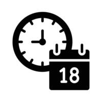 Calendar with clock showing concept icon of timetable in modern style vector