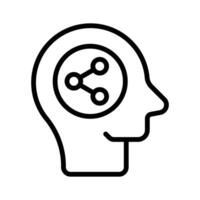 Share button with human mind denoting concept icon of idea share vector