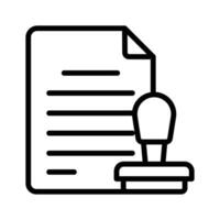 Stamp and paper showing of official document in trendy style vector