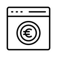 Dollar coin inside webpage showing concept icon of pay per click or monetization vector