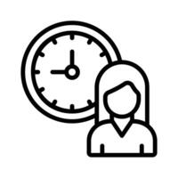 An icon depicting a person and a clock, symbolizing efficient time management practices vector